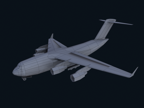 Asset - Army - C17 Globemaster III 3D MODEL REALISTIC Low-poly Modelo 3D