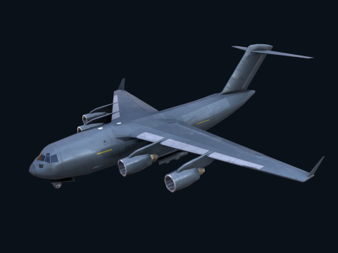Asset - Army - C17 Globemaster III 3D MODEL REALISTIC Low-poly Modelo 3D