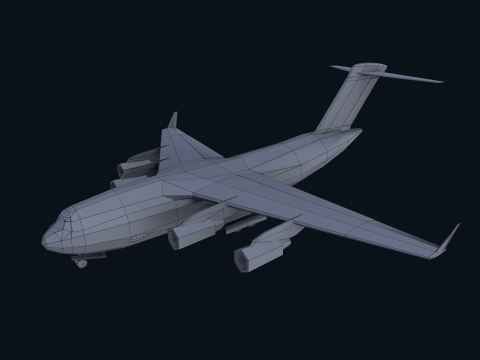 Asset - Army - C17 Globemaster III 3D MODEL REALISTIC Low-poly Modelo 3D