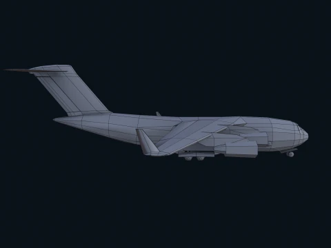 Asset - Army - C17 Globemaster III 3D MODEL REALISTIC Low-poly 3D Model