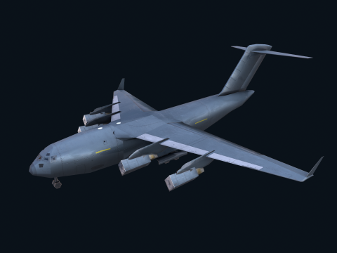 Asset - Army - C17 Globemaster III 3D MODEL REALISTIC Low-poly Modelo 3D