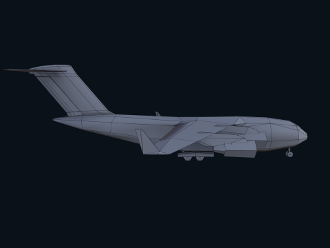Asset - Army - C17 Globemaster III 3D MODEL REALISTIC Low-poly Modelo 3D