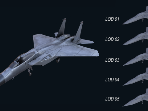 Asset - Army - F15 Eagle 3D MODEL Low-poly 3D Model