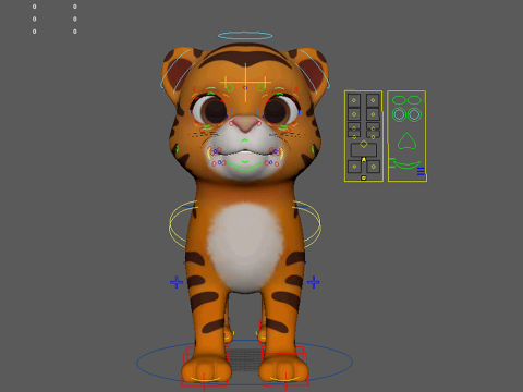 Asset - Cartoons - Animal - Tiger Rigged 3Dモデル