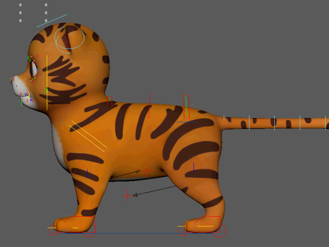 Asset - Cartoons - Animal - Tiger Rigged 3Dモデル