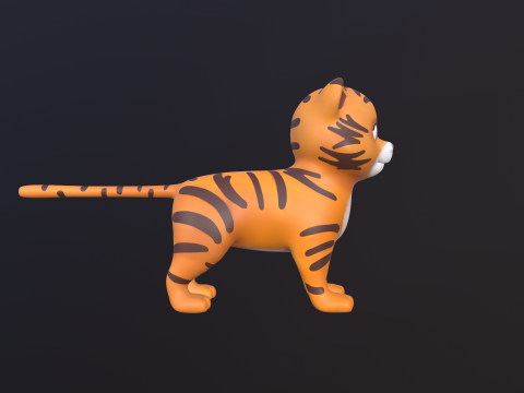 Asset - Cartoons - Animal - Tiger Rigged 3Dモデル