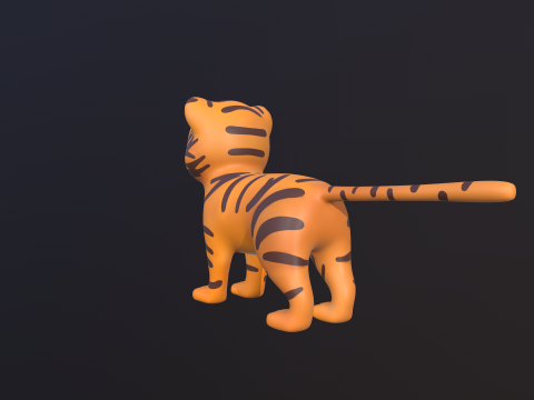 Asset - Cartoons - Animal - Tiger Rigged 3Dモデル