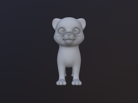 Asset - Cartoons - Animal - Tiger Rigged 3Dモデル