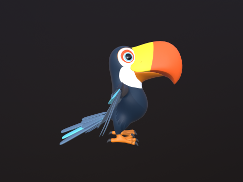 Asset - Cartoons - Animal - Toucan Rigged 3D Модель