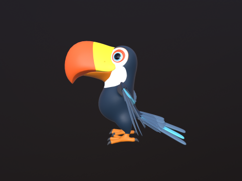 Asset - Cartoons - Animal - Toucan Rigged 3D Модель