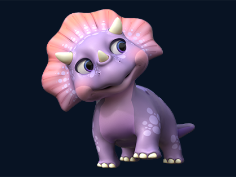 Asset - Cartoons - Dinosaur Triceratop Rigged 3D मॉडल