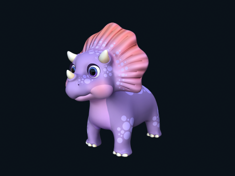 Asset - Cartoons - Dinosaur Triceratop Rigged 3D मॉडल