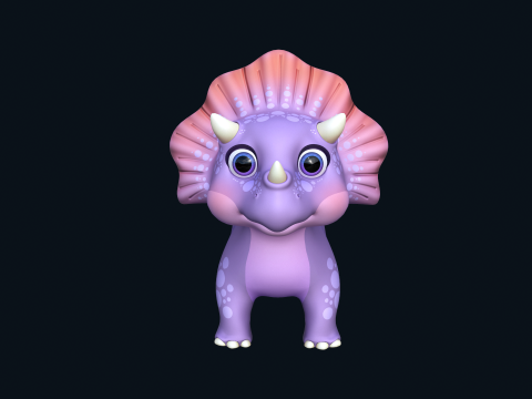 Asset - Cartoons - Dinosaur Triceratop Rigged 3D मॉडल