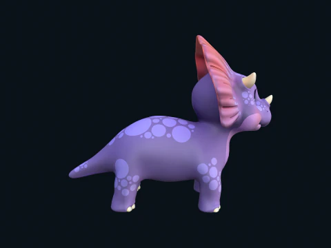 Asset - Cartoons - Dinosaur Triceratop Rigged 3D Model