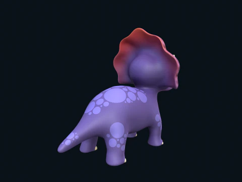 Asset - Cartoons - Dinosaur Triceratop Rigged 3D Model