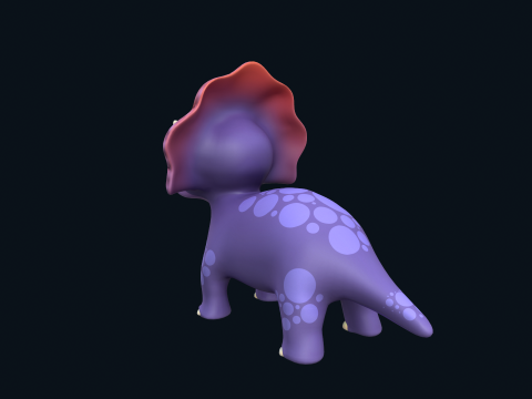 Asset - Cartoons - Dinosaur Triceratop Rigged 3D मॉडल