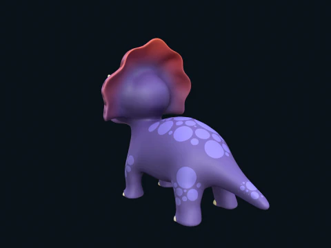 Asset - Cartoons - Dinosaur Triceratop Rigged 3D Model