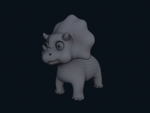 Asset - Cartoons - Dinosaur Triceratop Rigged 3D मॉडल