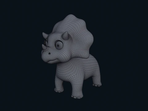 Asset - Cartoons - Dinosaur Triceratop Rigged 3D Model