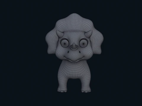 Asset - Cartoons - Dinosaur Triceratop Rigged 3D Model