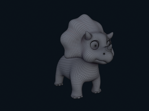 Asset - Cartoons - Dinosaur Triceratop Rigged 3D मॉडल