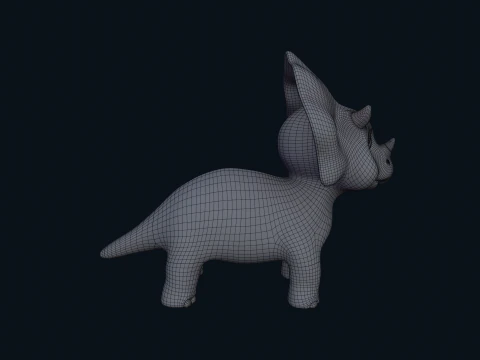 Asset - Cartoons - Dinosaur Triceratop Rigged 3D Model