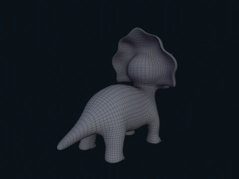 Asset - Cartoons - Dinosaur Triceratop Rigged 3D Model