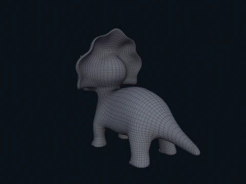 Asset - Cartoons - Dinosaur Triceratop Rigged 3D Model