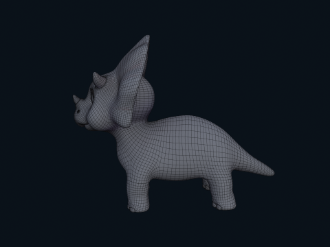 Asset - Cartoons - Dinosaur Triceratop Rigged 3D मॉडल