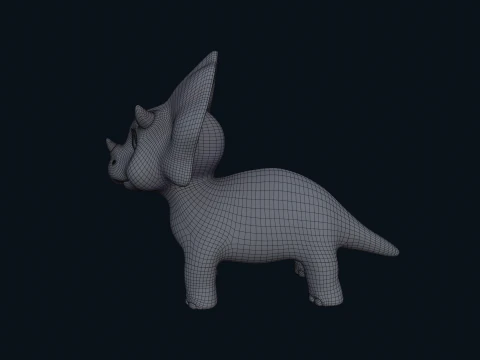 Asset - Cartoons - Dinosaur Triceratop Rigged 3D Model