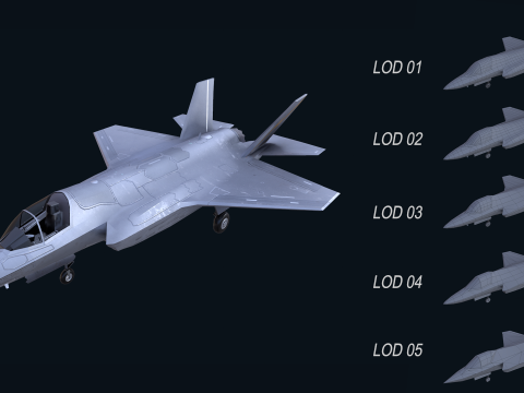 Asset - Army - F 35 Lightning II 3D MODEL Low-poly 3D Model
