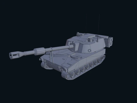 Asset - Army - M109 Howitzer Model Realistic Low-poly 3D Model