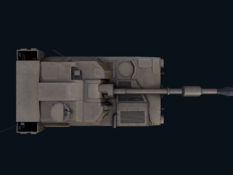 Asset - Army - M109 Howitzer Model Realistic Low-poly Modelo 3D