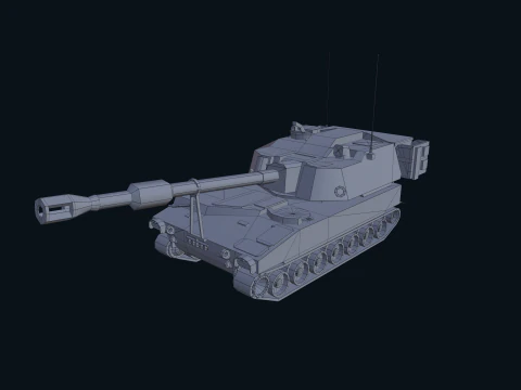 Asset - Army - M109 Howitzer Model Realistic Low-poly 3D Model