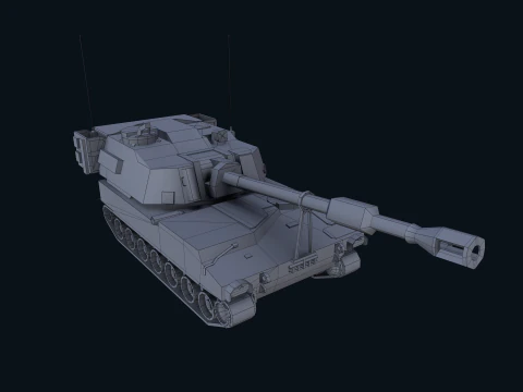 Asset - Army - M109 Howitzer Model Realistic Low-poly 3D Model