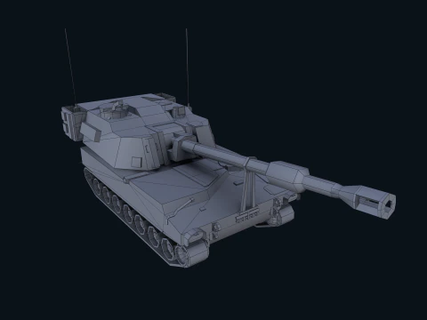 Asset - Army - M109 Howitzer Model Realistic Low-poly 3D Model