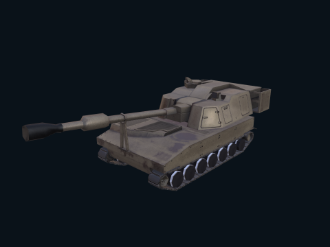 Asset - Army - M109 Howitzer Model Realistic Low-poly Modelo 3D