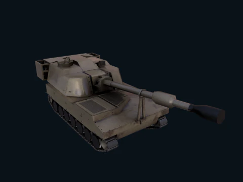 Asset - Army - M109 Howitzer Model Realistic Low-poly 3D Model