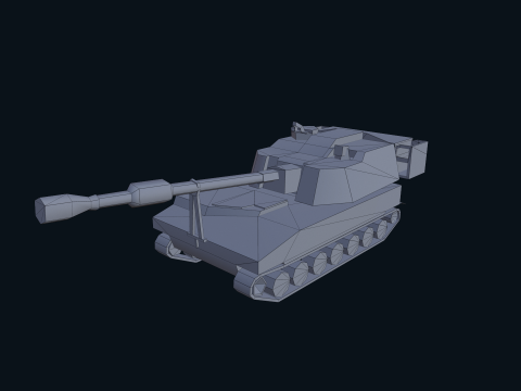 Asset - Army - M109 Howitzer Model Realistic Low-poly Modelo 3D