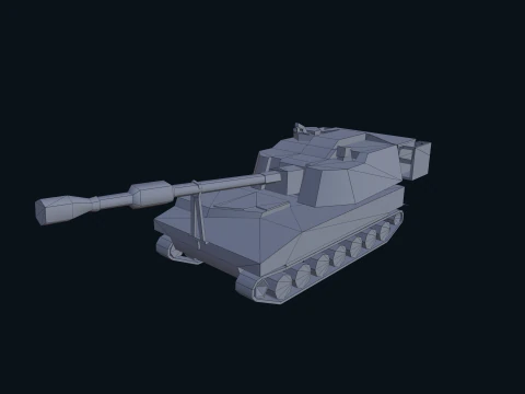 Asset - Army - M109 Howitzer Model Realistic Low-poly 3D Model
