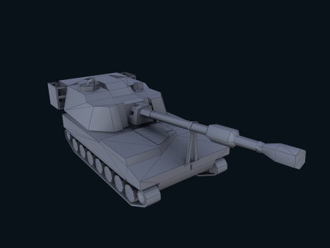 Asset - Army - M109 Howitzer Model Realistic Low-poly Modelo 3D