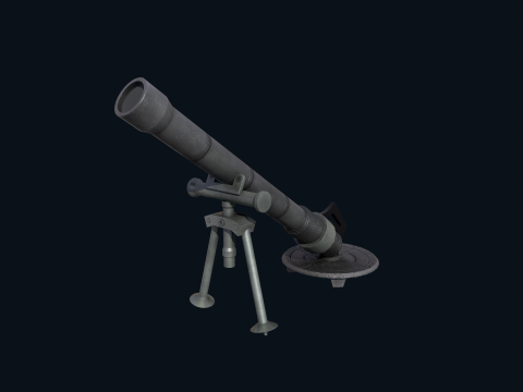 Asset - Army - M252 81mm mortar Low-poly 3D 模型