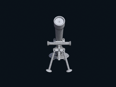 Asset - Army - M252 81mm mortar Low-poly 3D 模型