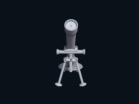 Asset - Army - M252 81mm mortar Low-poly 3D 模型