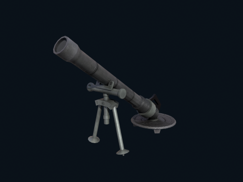Asset - Army - M252 81mm mortar Low-poly 3D 模型
