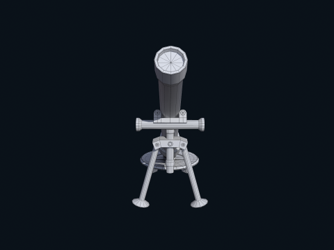 Asset - Army - M252 81mm mortar Low-poly 3D 模型