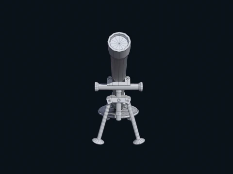 Asset - Army - M252 81mm mortar Low-poly 3D Model