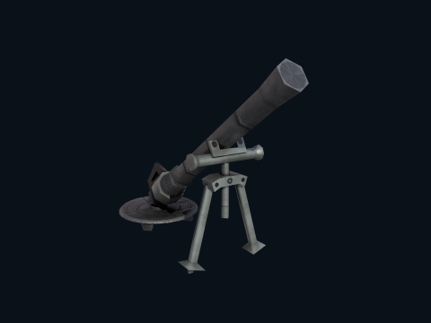 Asset - Army - M252 81mm mortar Low-poly 3D 模型