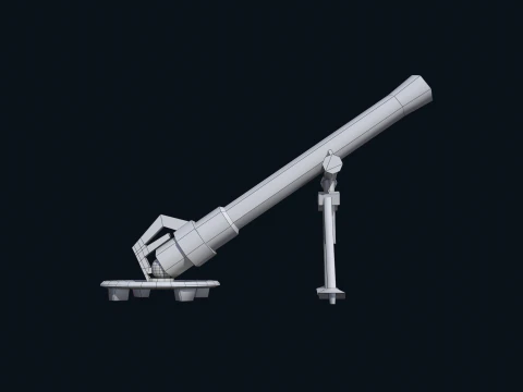 Asset - Army - M252 81mm mortar Low-poly 3D Model