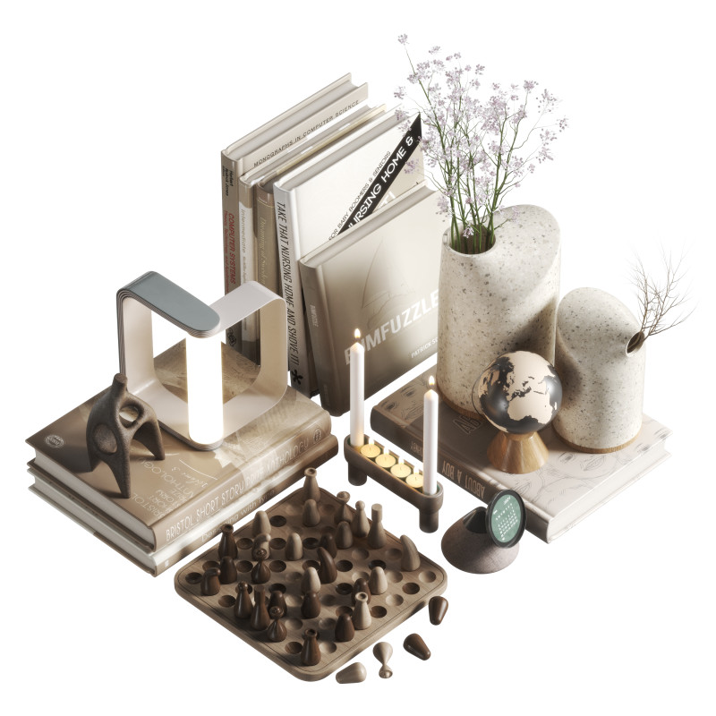 Decorative set 04 3D Model .c4d .max .obj .3ds .fbx .stl .blend